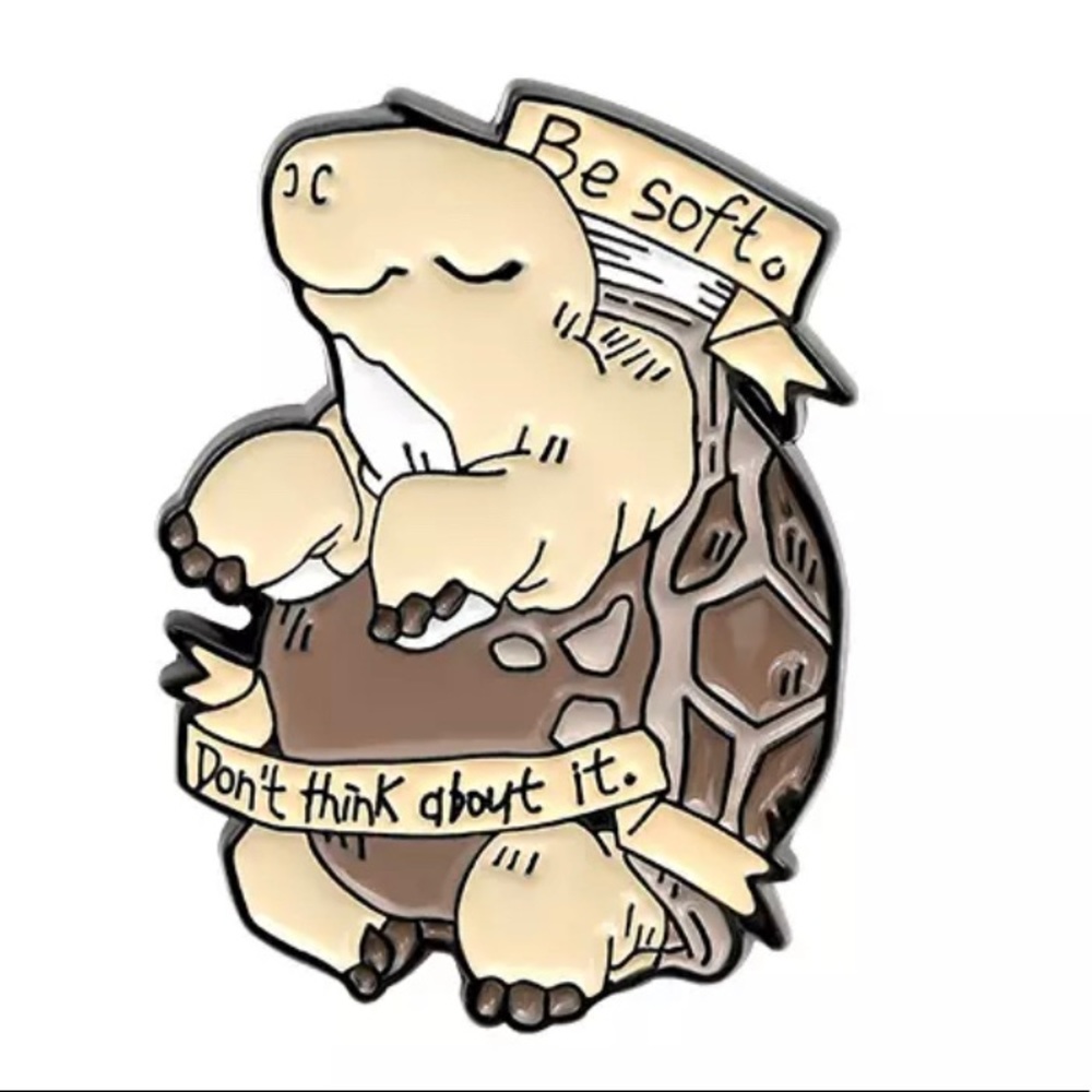 1 LEFT‼️ Be Soft Ignorant Turtle Pin Sarcastic Humor Joke Badge Ironic Animal
